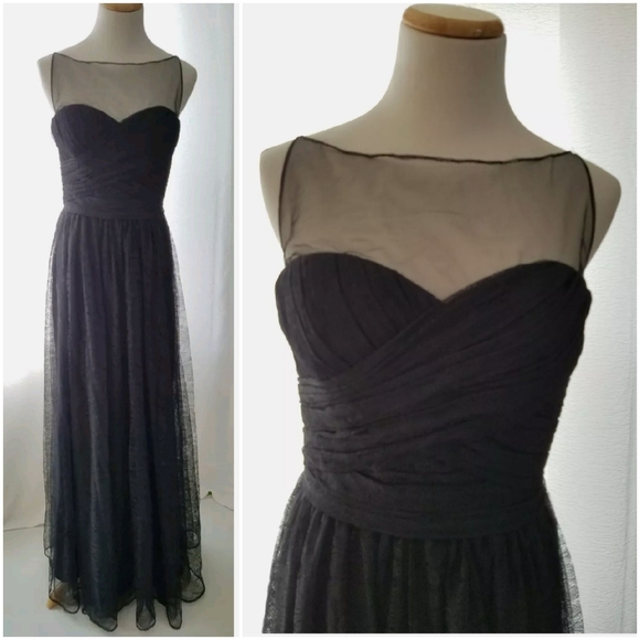 *RARE* Monique Lhuillier Dress Size 8 Black Lace 443963 Formal Gown
